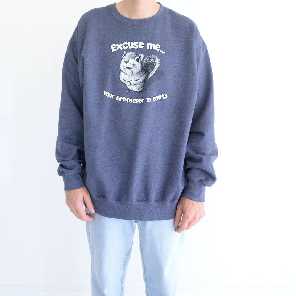 Port & Company Chipmunk Comedy FGrey Crew Neck Cotton Sweater XL